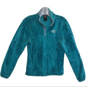 The North Face turquoise fleece zip up jacket size extra small